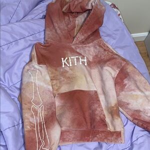 Kith Rust and Cream Tie-Dye Hoodie